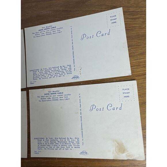 Vintage Hotel Monte Carlo Postcard Lot Walton Lake Monroe New York Dexter Photo - Picture 6 of 8